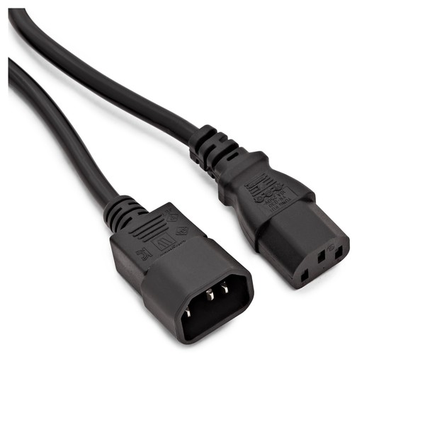 IEC Extension Cable, 1.5m, IEC Male to Female by Gear4music