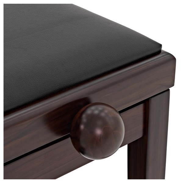 Adjustable Piano Stool by Gear4music, Rosewood