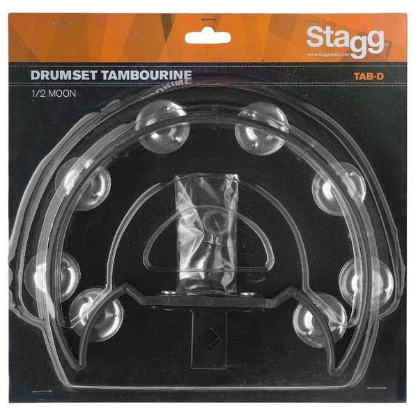 Stagg 1/2 Moon Drumset Tambourine, Black