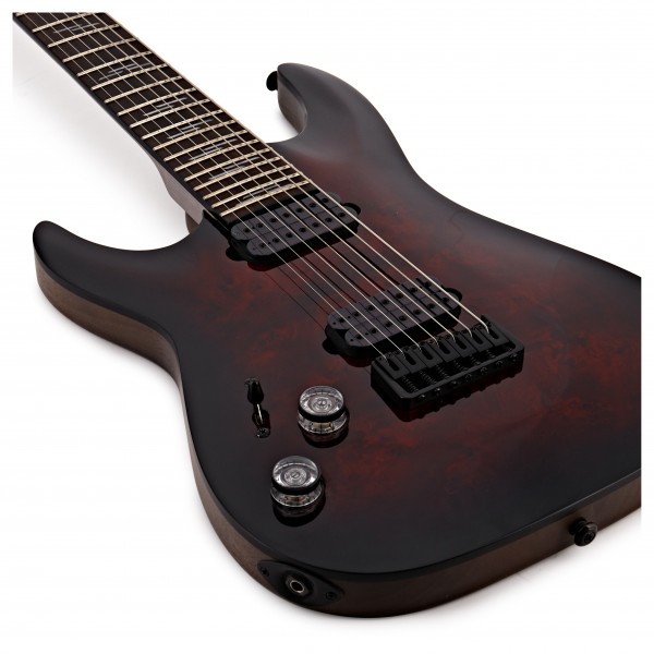 Schecter Omen Elite-7 Left Handed 7 String, Black Cherry Burst