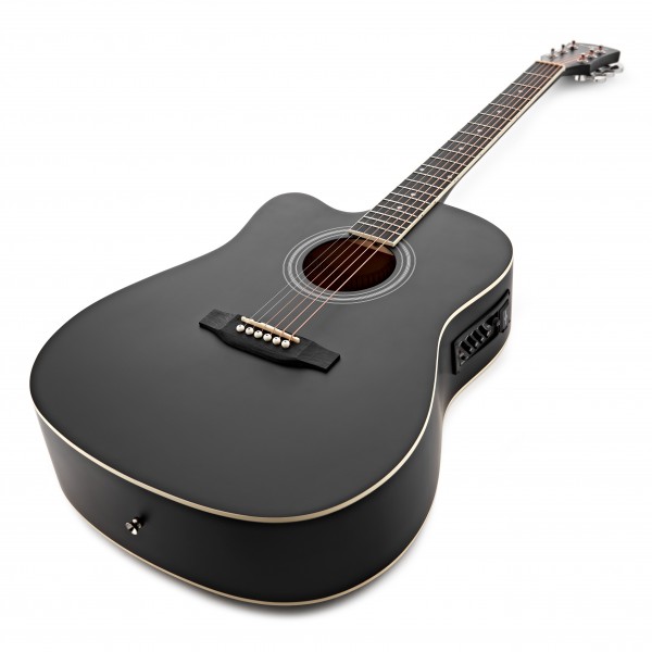 Dreadnought Cutaway Left Handed Electro Acoustic Guitar, Black