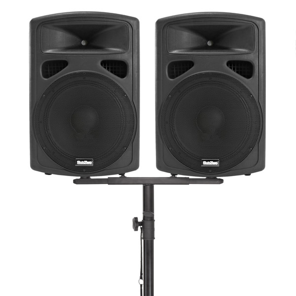 Adjustable Twin Speaker Crossbar Stand by Gear4music