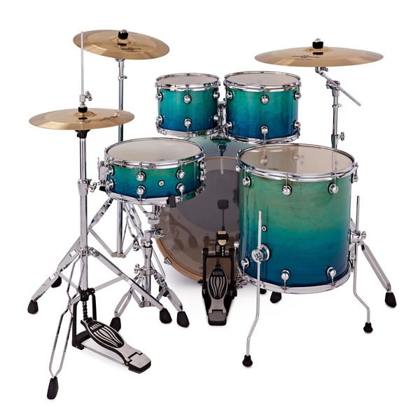 Natal Arcadia 22" 5pc Drum Kit w/Cymbals, Blue to Black Fade