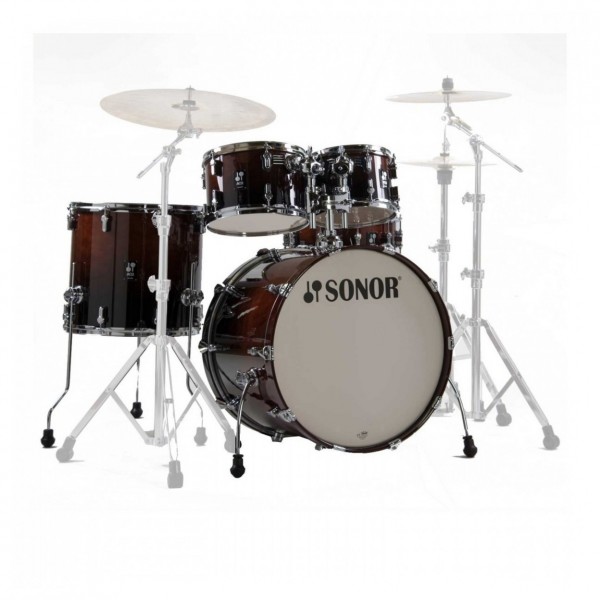 Sonor AQ2 22" 5pc Pro Drum Kit w/Cymbals, Brown Fade