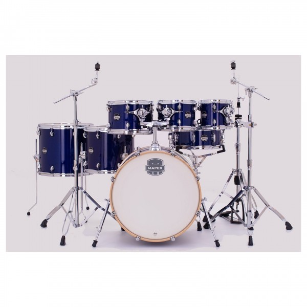 Mapex Mars Maple 22" 7pc Studioease Shell Pack, Midnight Blue - Free 8" Tom