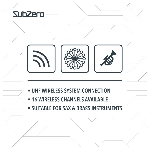 SubZero UHF Wireless Saxophone Microphone