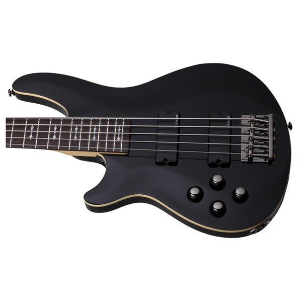 Schecter Omen-5 Left Handed Bass Guitar, Black