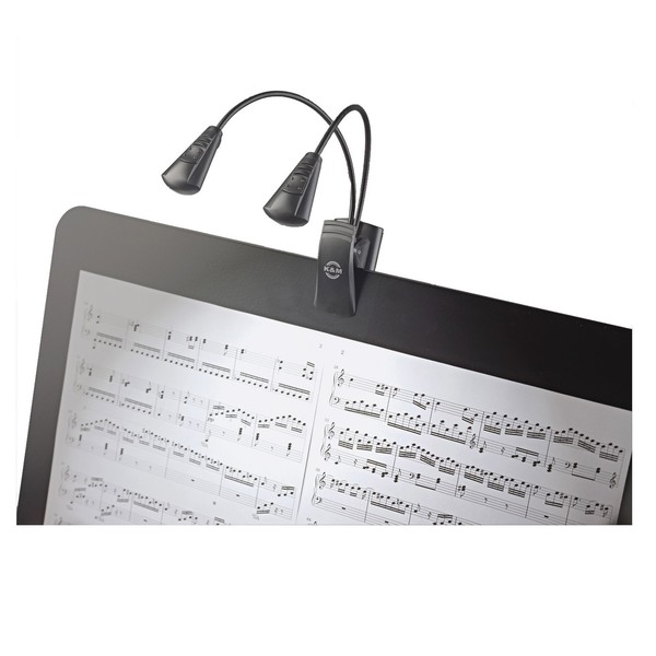 K&M 12243 Dual Music Stand Flexlight, Dual LED