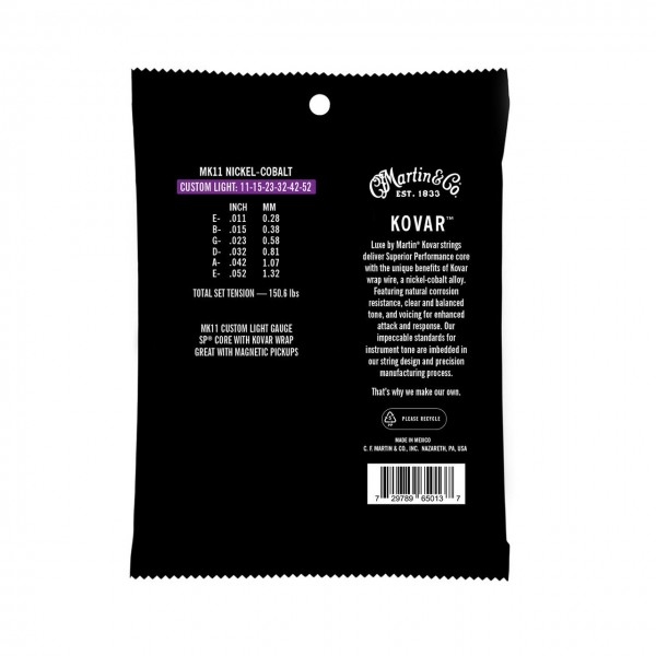 Martin MK11 Luxe Kovar SP Core Acoustic Strings Custom Light, 11-52