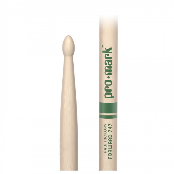 Promark Classic Forward 747 Raw Hickory Drumsticks, Wood Tip