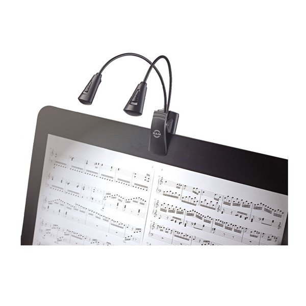 K&M 12244 Dual Music Stand Flexlight, Dual LED