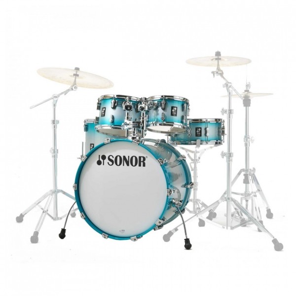 Sonor AQ2 22" 5pc Drum Kit With Hardware, Aqua Silver Burst