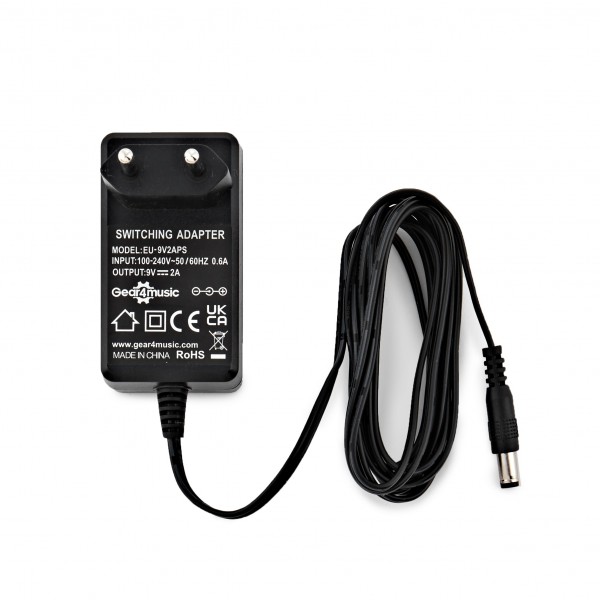 9V Compact Power Supply with Euro Plug by Gear4music