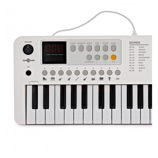 VISIONKEY-1 37 Key Portable Mini Keyboard with Headphones, White