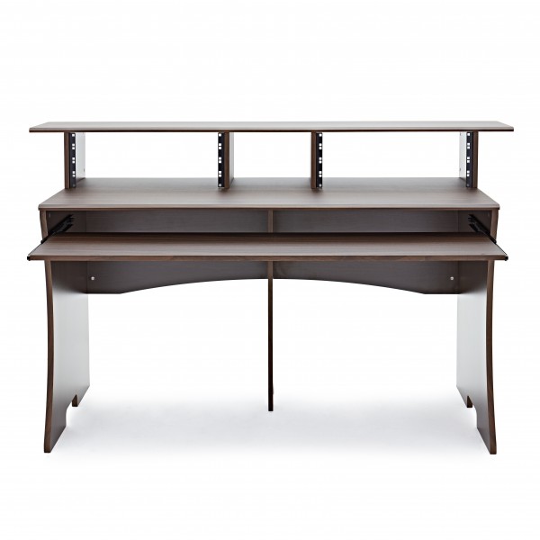 3 Tier Pro Audio Studio Desk by Gear4music, 8U, Walnut