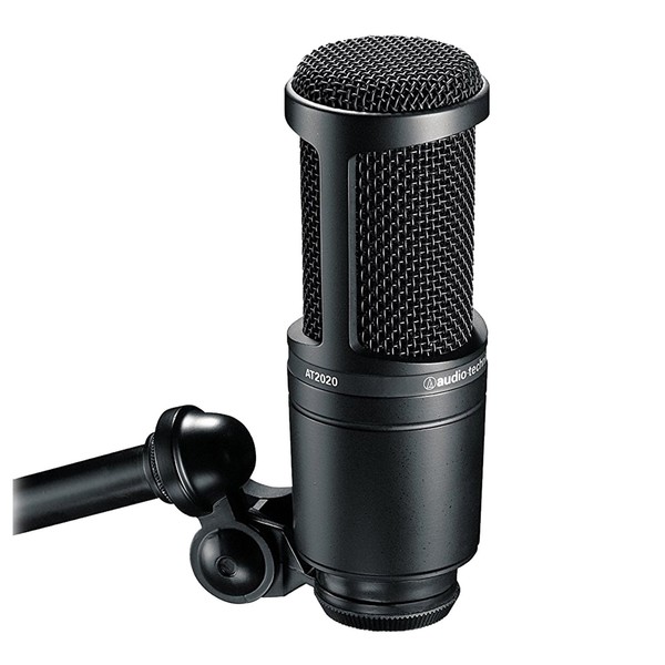 Audio Technica AT2020 Microphone with Stand and Pop-Shield