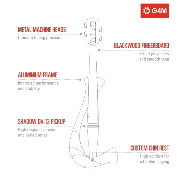 G4M Solus Electric Violin, Aurora Sunrise - Nearly New