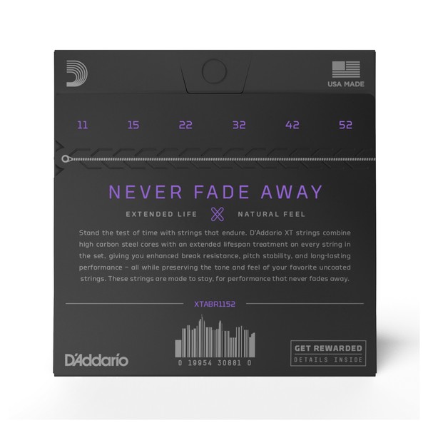 D'Addario XTABR1152 XT 80/20 Bronze Acoustic Strings, 11-52