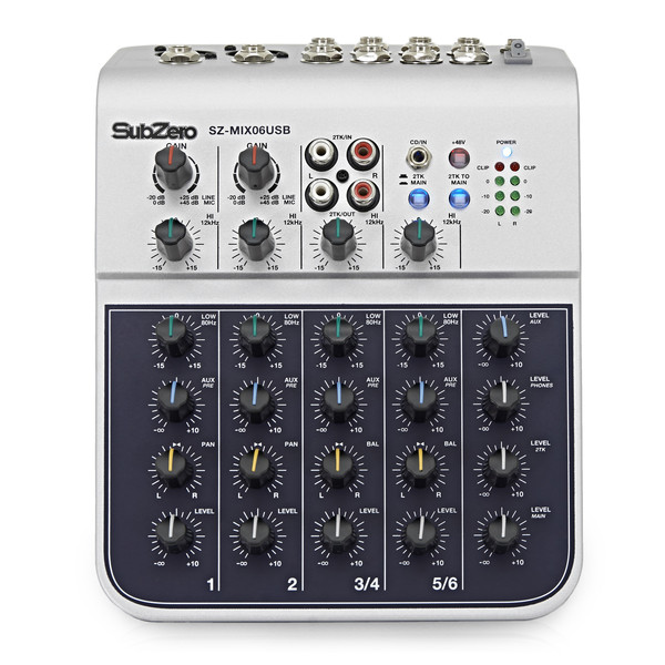 SubZero SZ-MIX06USB 6-Channel USB Mixer/Interface