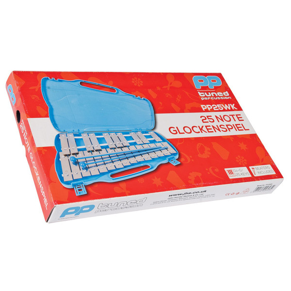 Performance Percussion G5-G7 25 Note Glockenspiel, Silver Keys