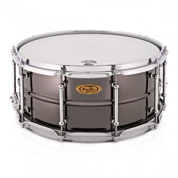 WorldMax 14" x 6.5" Black Nickel Over Brass Snare Drum & Ahead Case