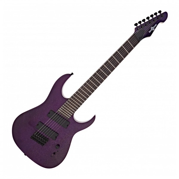 Harlem S 7-String Fanned Fret Guitar + 15W Amp Pack, Purple Sparkle