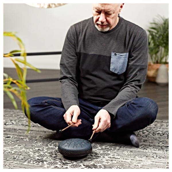 Gear4music Life 6" Steel Tongue Drum 11 Notes, D Major, Navy Blue