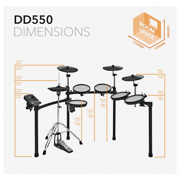 Digital Drums 550 Electronic Drum Kit Pack by Gear4music