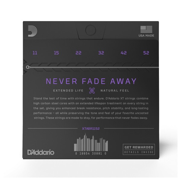 D'Addario XTAPB1152 Phosphor Bronze Coated Acoustic Strings, 11-52