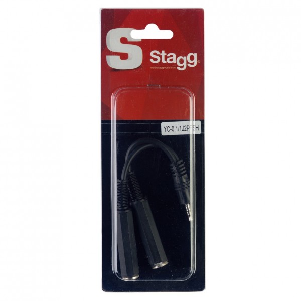 Stagg Male Stereo Mini Phone Plug/2x Female Stereo Jack Adaptor