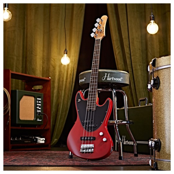 Hartwood Delta Bass Guitar, Orchard Red