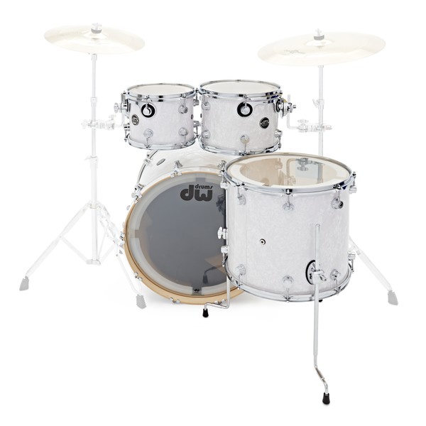 DW Drums Performance Series 22" 4 Piece Shell Pack, White Marine