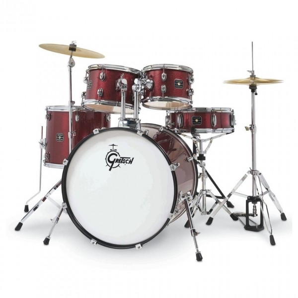 Gretsch Renegade 22" Drum Kit with Hardware & Cymbals, Ruby Sparkle