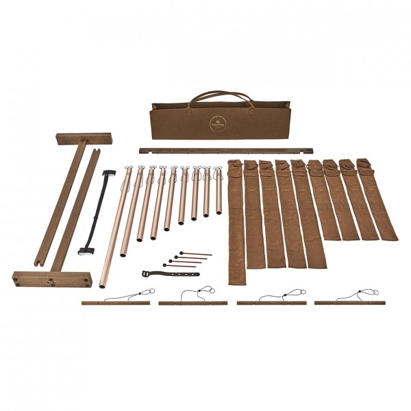 Meinl Sonic Energy 9-piece Sound Bath Tube Chime Solfeggio Set, Champagne Gold