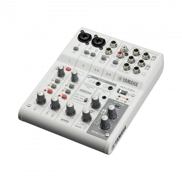 Yamaha AG06 MK2 6 Channel Mixer with USB Interface, White