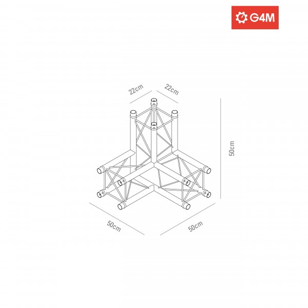 G4M Quad Truss 3-Way Connector