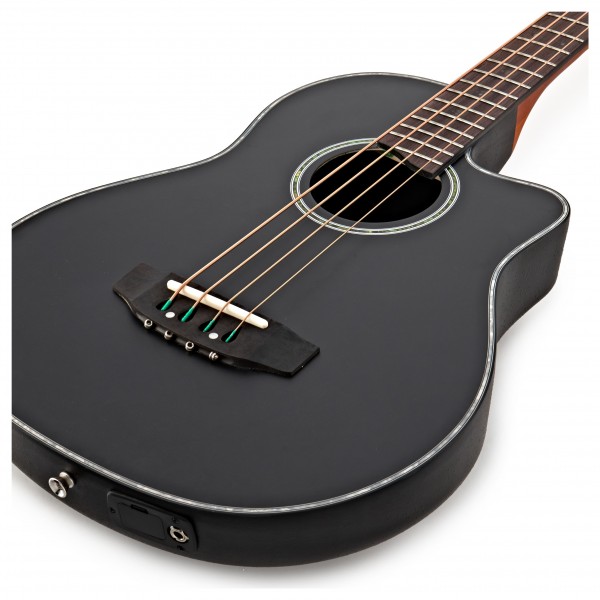 Roundback Electro Acoustic Bass Guitar by Gear4music, Black