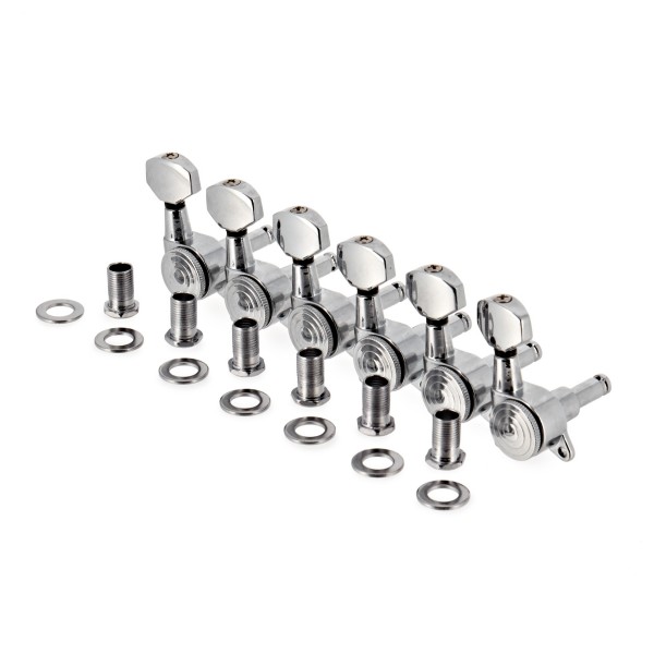 Guitarworks Locking Machine Heads, 6-In-Line, Chrome