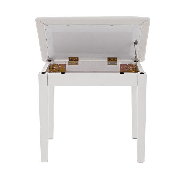 Piano Stool with Storage by Gear4music, White