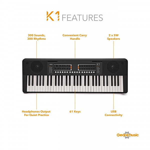 K1 61-Note Keyboard by Gear4music