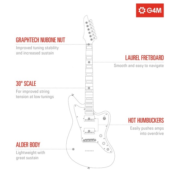 G4M 638 Baritone Electric Guitar, Tobacco Sunburst