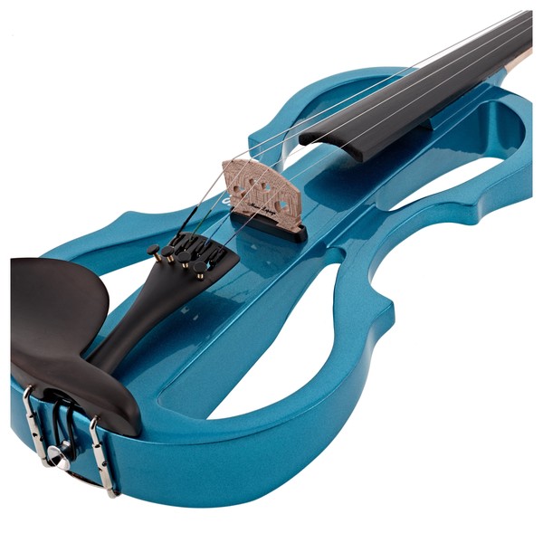 Stagg Shaped Electric Violin Outfit, Metallic Blue