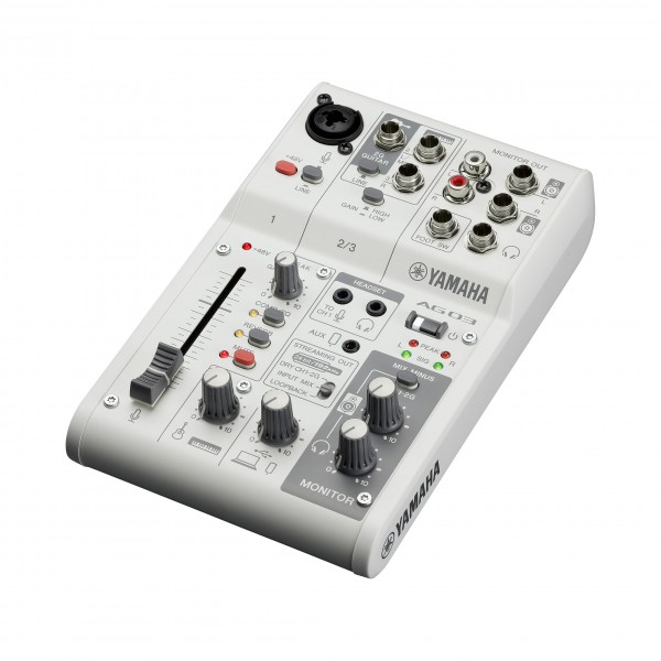 Yamaha AG03 MK2 3 Channel Mixer with USB Interface, White