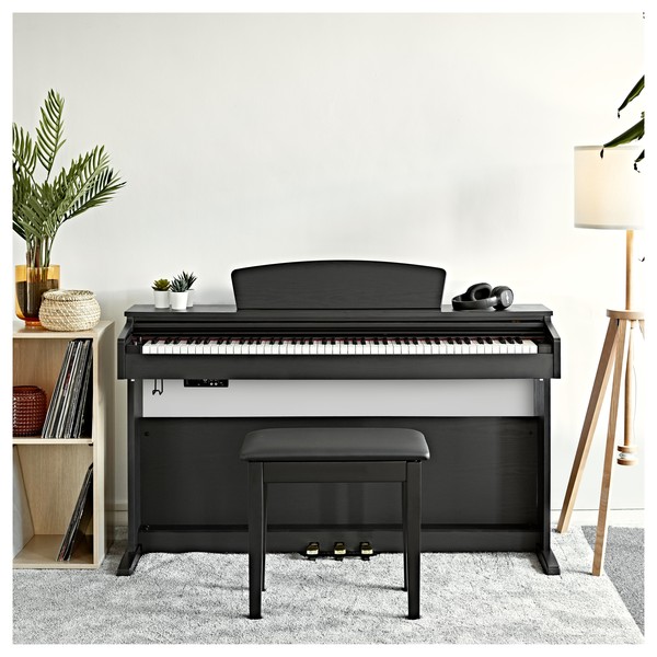 DP-10X Digital Piano by Gear4music + Piano Stool Pack, Matte Black