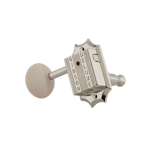 Gibson PMMH-060 Deluxe White Button Tuner Set, Vintage Nickel
