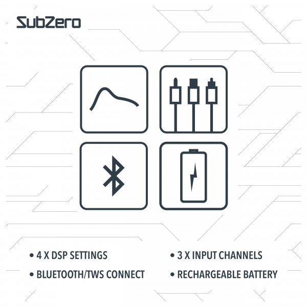 SubZero MP8 Multi-Position Battery Powered DSP PA System