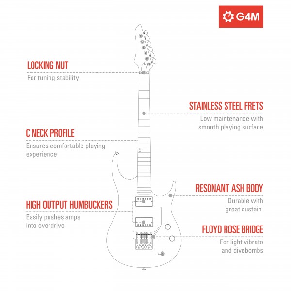 G4M 529 Pro-FR Electric Guitar, Glacier Burst