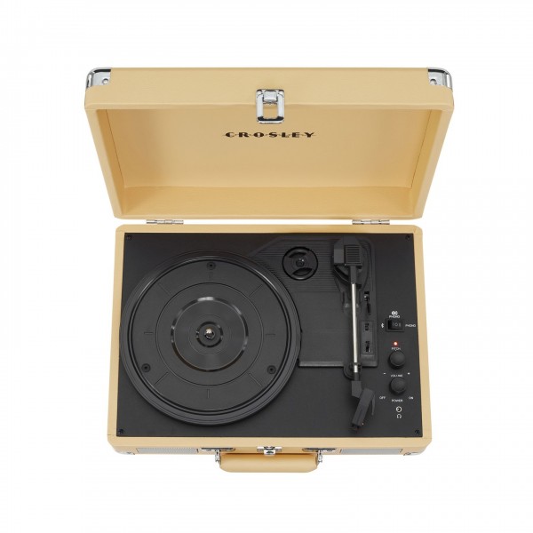 Crosley Cruiser Deluxe Portable Turntable with Bluetooth Out, Fawn