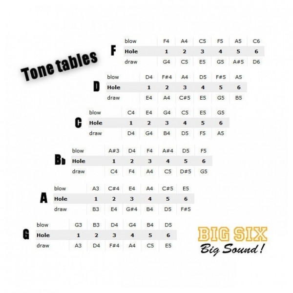 Seydel 1847 Big Six Harmonica, Sky Bb