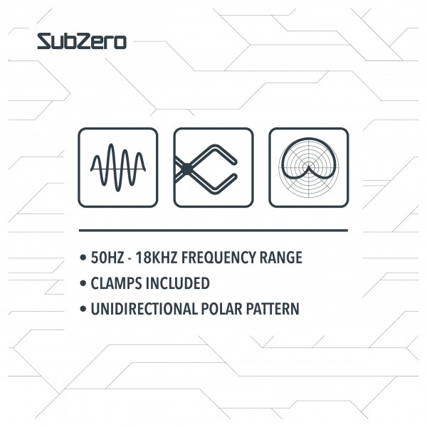 SubZero Complete 7 Piece Drum Microphone Pack with Stands & Cables